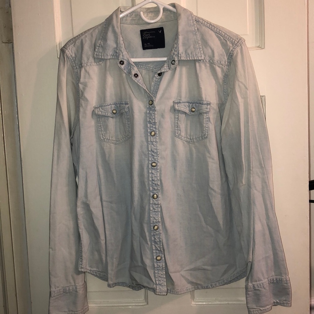 American eagle denim flannel